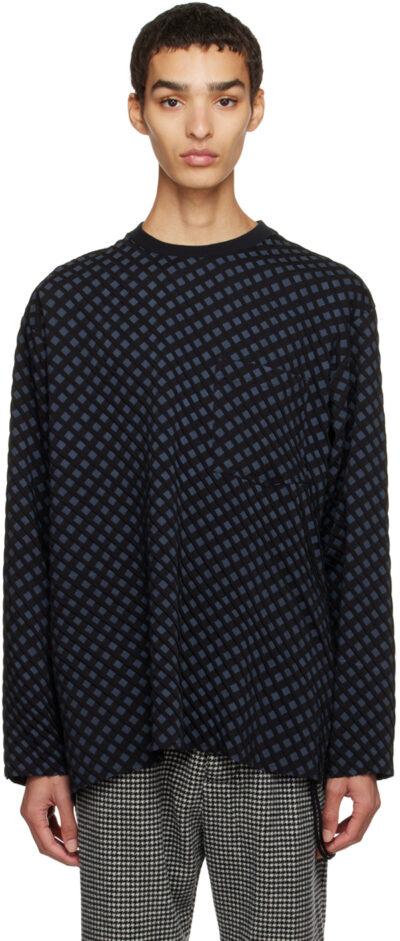 Song for the Mute Navy Tart Raw Crewneck Sweater