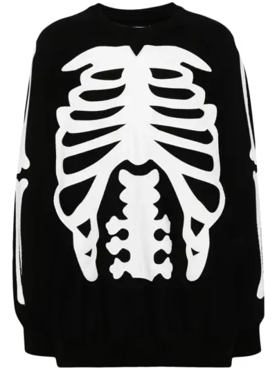Takahiromiyashita The Soloist Back Gusset Sleeve Crew Neck Sweatshirt (Bone Type 01) "Black" - BLACK X WHITE