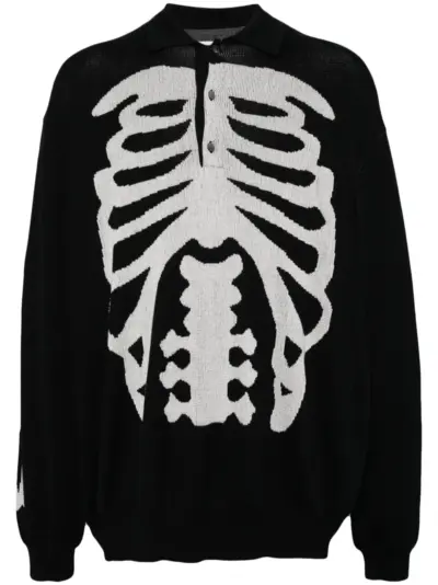 Takahiromiyashita The Soloist skeleton-print sweater - Black