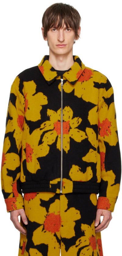 The Elder Statesman Black & Yellow Senna Jacket