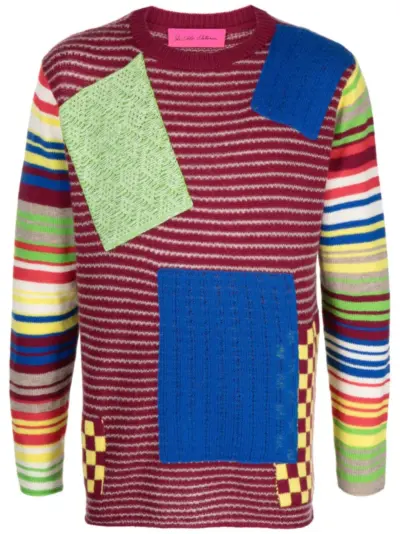 The Elder Statesman patchwork sweater - Red
