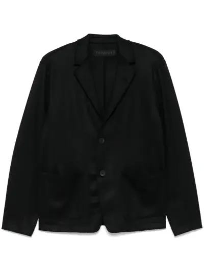Transit boiled-wool raw-cut blazer - Black