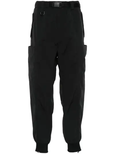 Y-3 crinkled track pants - Black