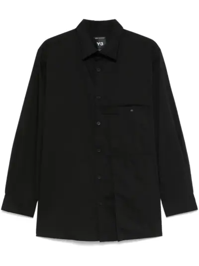 Y-3 pleated pocket shirt - Black
