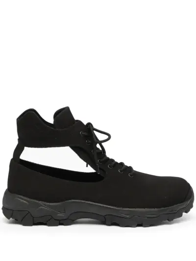 Yohji Yamamoto cut-out canvas high-top sneakers - Black
