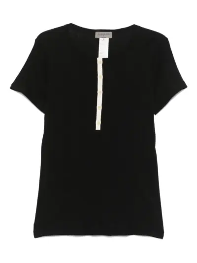 Yohji Yamamoto ribbed T-shirt - Black