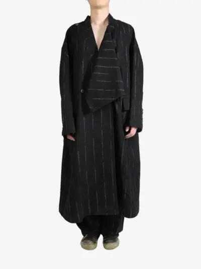 Ziggy Chen asymmetric design coat - Black