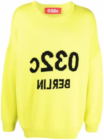 032c Berlin intarsia merino-knit jumper - Green