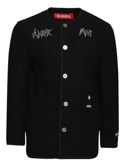032c Ghost Writer button-up embroidered jacket - Black