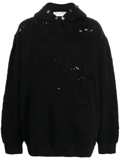 1017 ALYX 9SM distressed pullover hoodie - Black