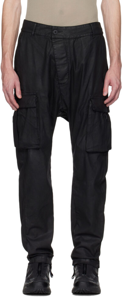 11 by Boris Bidjan Saberi Black Coated Object Cargo Pants