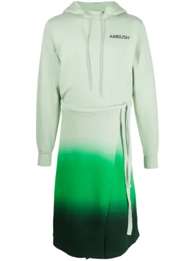 AMBUSH gradient long hoodie - Green