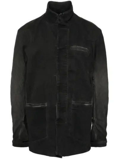 Boris Bidjan Saberi band-collar blazer - Grey