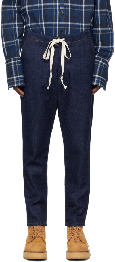 Greg Lauren Blue Drawstring Jeans