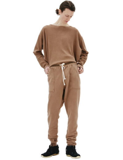 Greg Lauren Brown cotton sweatpants