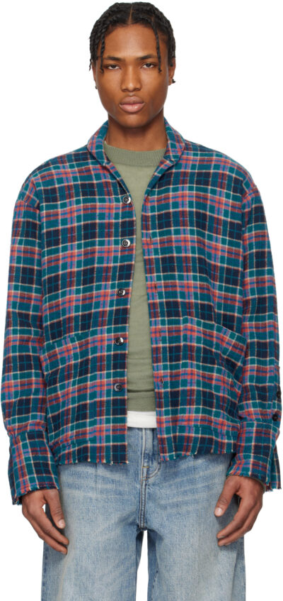 Greg Lauren Multicolor Boxy Plaid Shirt
