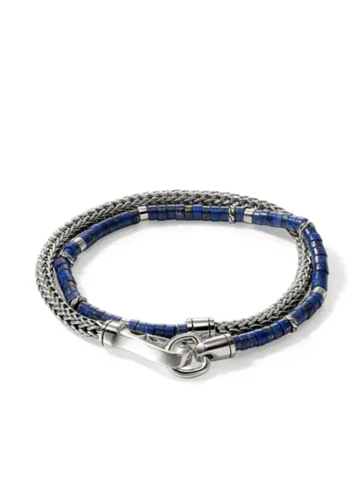 John Hardy sterling silver lapis lazuli heishi bracelet - Blue