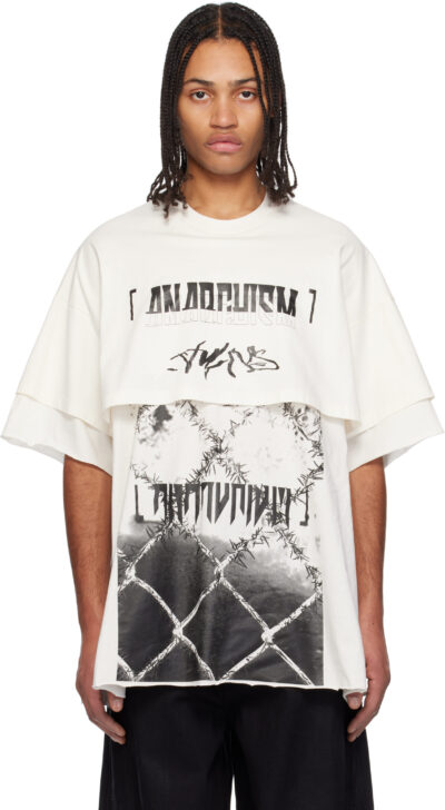 Julius Off-White Ana-Cropped Double JD T-shirt