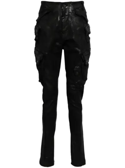 Julius drop-crotch cotton blend trousers - Black