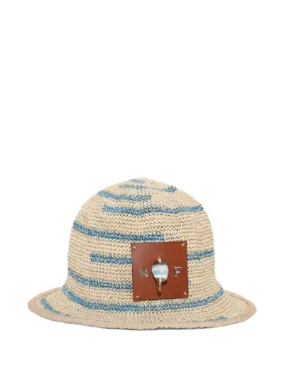 Nick Fouquet striped crochet bucket hat - Neutrals