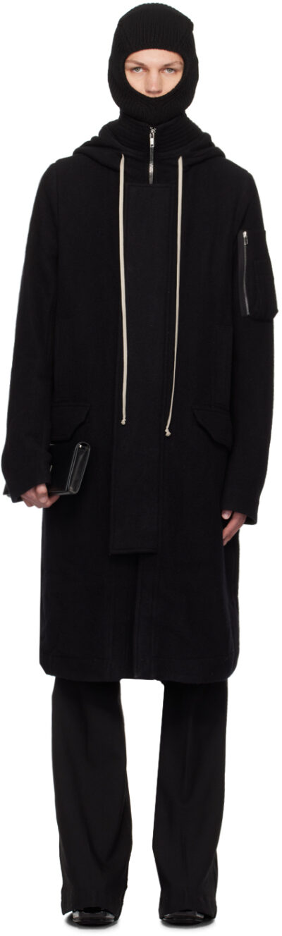 Rick Owens Black Porterville Megaparka Coat