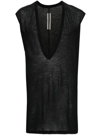 Rick Owens Dyan semi-sheer cotton top - Black