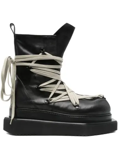 Rick Owens lace-up platform boots - Black