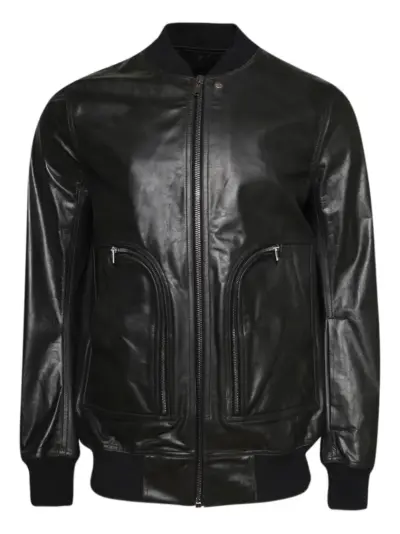 Rick Owens zip-up leather jacket - Black