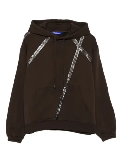 A-COLD-WALL* Antenne striped cotton hoodie - Brown