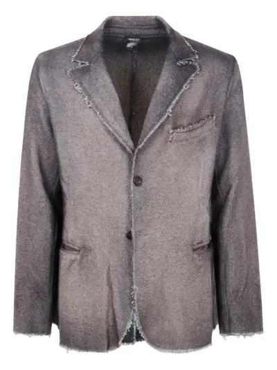 Avant Toi frayed wool blazer - Grey