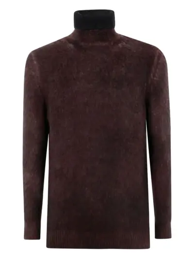 Avant Toi high-neck brushed sweater - Brown