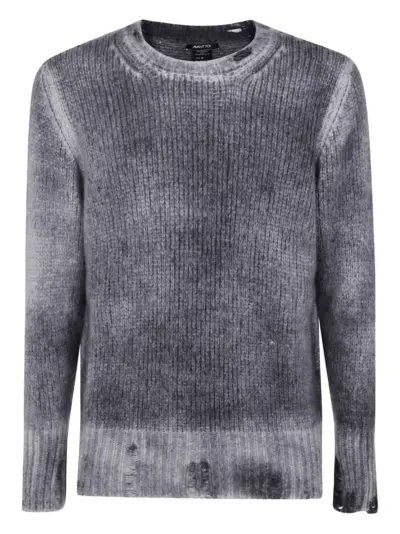 Avant Toi ribbed distressed cashmere sweater - Grey