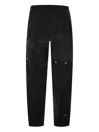 By Walid patchwork elasticated-waist straight trousers - Black