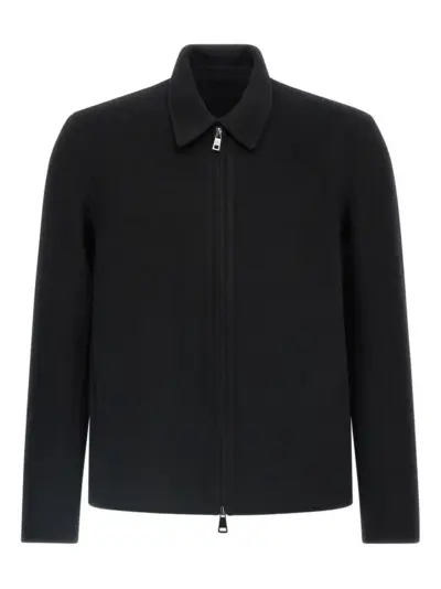Giorgio Brato classic-collar wool-blend overshirt - Black