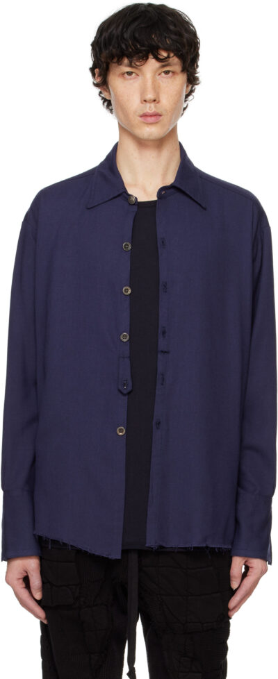 Greg Lauren Navy Collared Studio Shirt