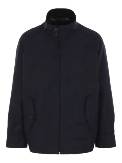 Junya Watanabe MAN embroidered zip-front coat - Blue