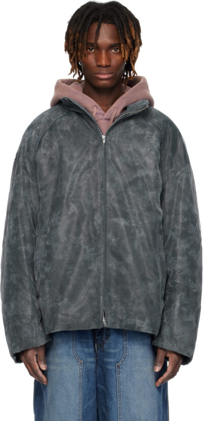 Juun.J Gray Organza Padded Jacket