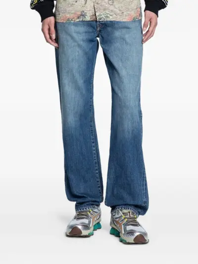 KAPITAL logo-patch cotton jeans - Blue