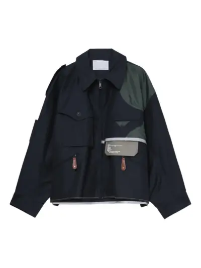 Kolor panelled jacket - Blue