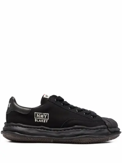 Maison MIHARA YASUHIRO ridged-trim low-top sneakers - Black