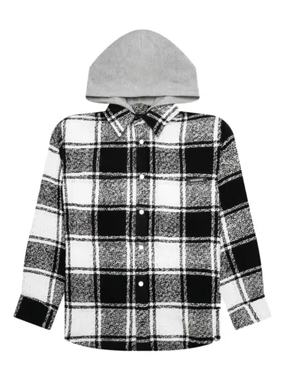 Nahmias hooded checked flannel jacket - Black