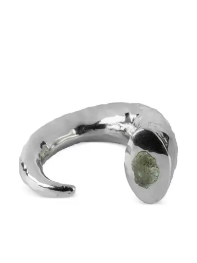 Parts of Four Giant Horn aquamarine bracelet - Silver