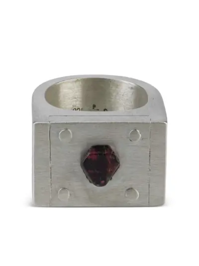 Parts of Four Plate Single spinel ring - Silver