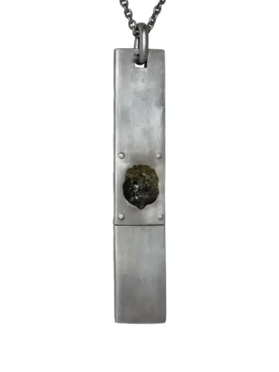 Parts of Four sterling-silver Amulet prehnite necklace - DA/PREH Dirty Sterling Prehnite