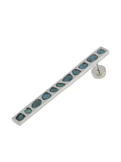 Parts of Four sterling-silver Plate blue-diamond earring - Grey
