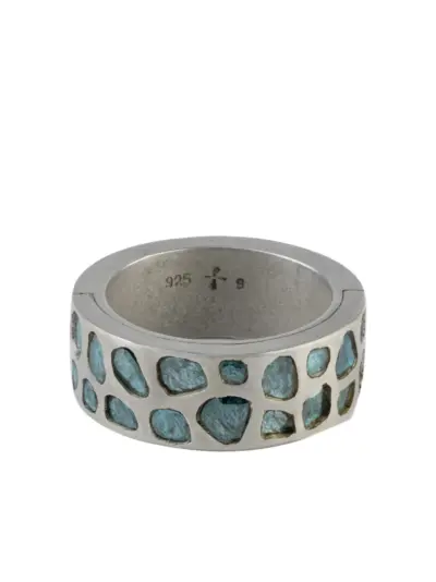 Parts of Four sterling-silver Sistema diamond ring