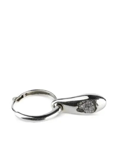 Parts of Four teardrop-charm hoop earrings - Silver