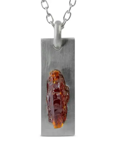 Parts of Four zincite sterling-silver plate necklace