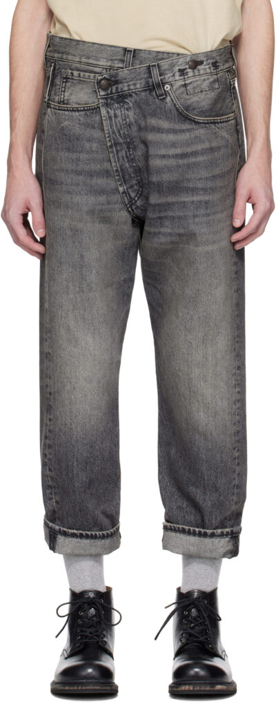 R13 Black Crossover Jeans