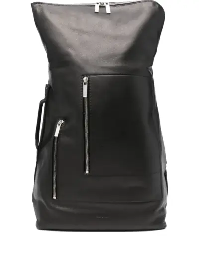 Rick Owens Cargo zip-fastening leather backpack - Black